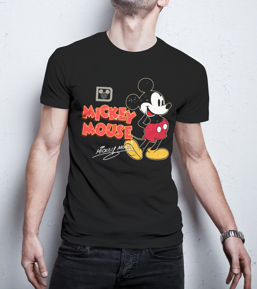 Mickey Mouse Iconic Character Vintage Style Retro Red Shorts T-Shirt