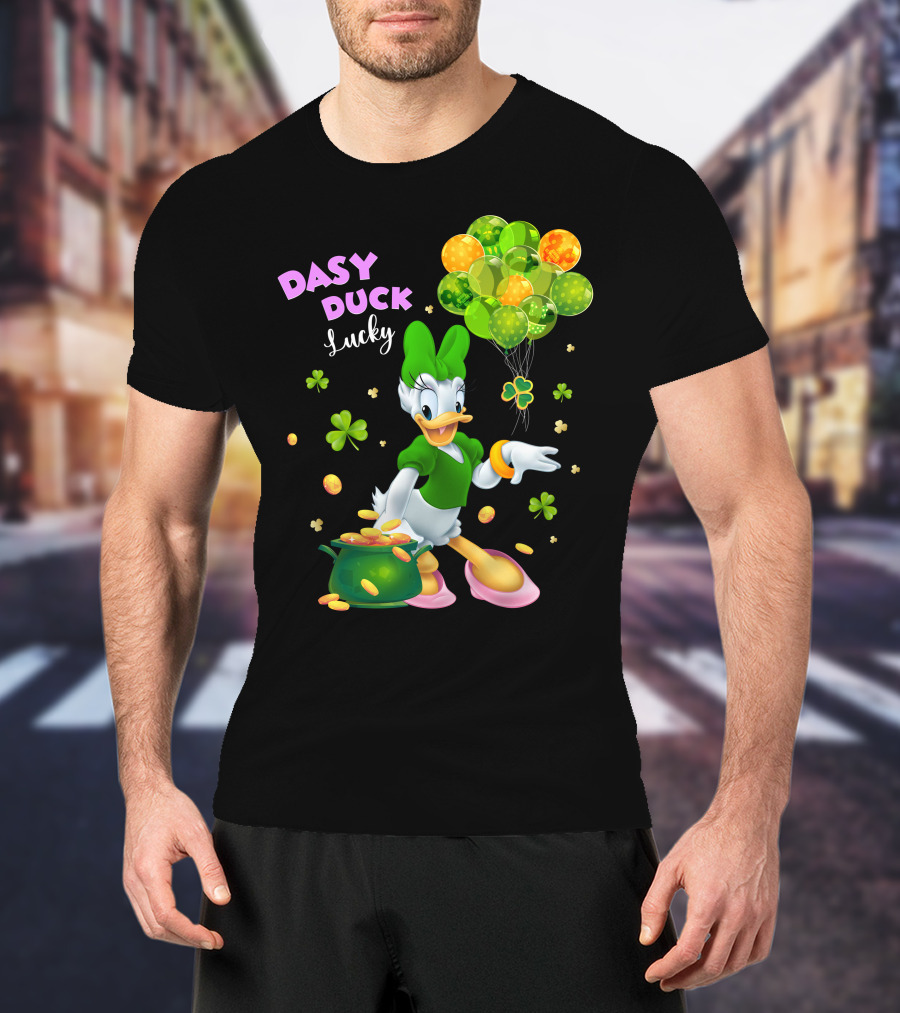 Daisy Duck Lucky St. Patrick's Day Balloons And Shamrocks T-Shirt