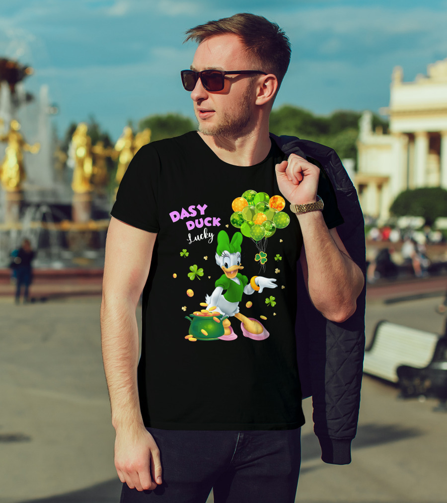 Daisy Duck Lucky St. Patrick's Day Balloons And Shamrocks T-Shirt