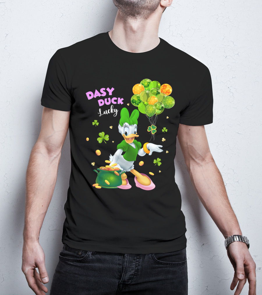 Daisy Duck Lucky St. Patrick's Day Balloons And Shamrocks T-Shirt