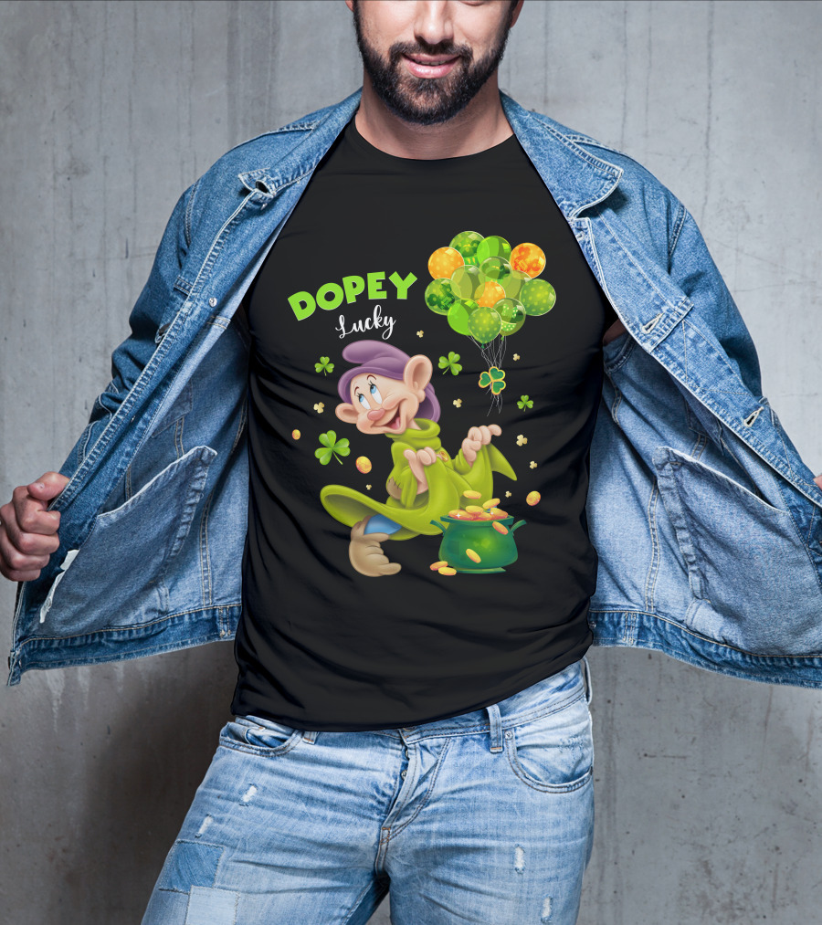 Dopey Lucky Balloons And Coins With Shamrock T-Shirt
