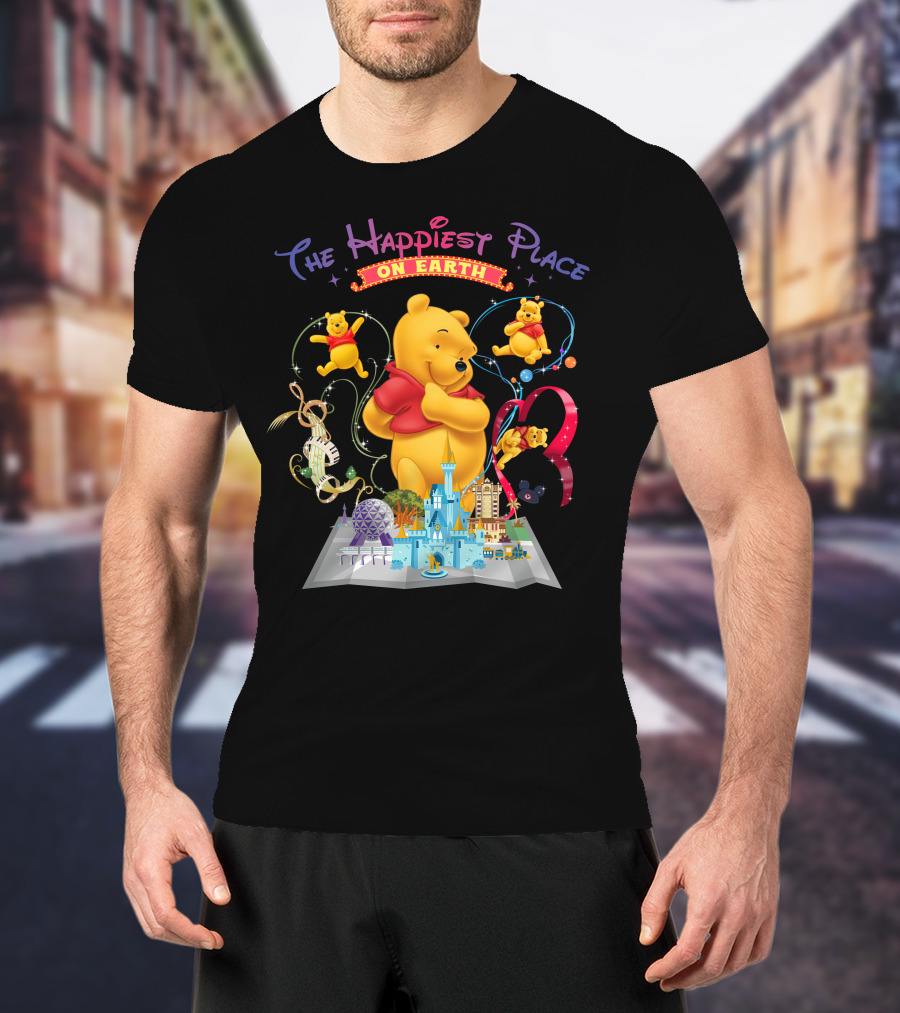 The Happiest Place On Earth Winnie The Pooh Disney Theme Park Adventure T-Shirt