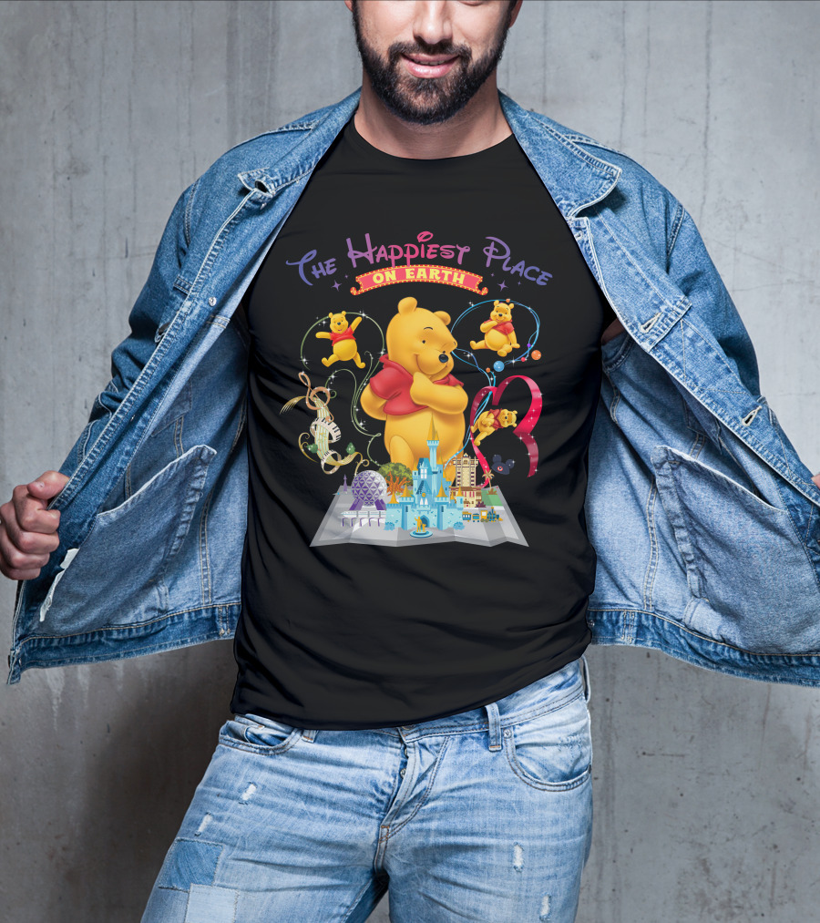 The Happiest Place On Earth Winnie The Pooh Disney Theme Park Adventure T-Shirt
