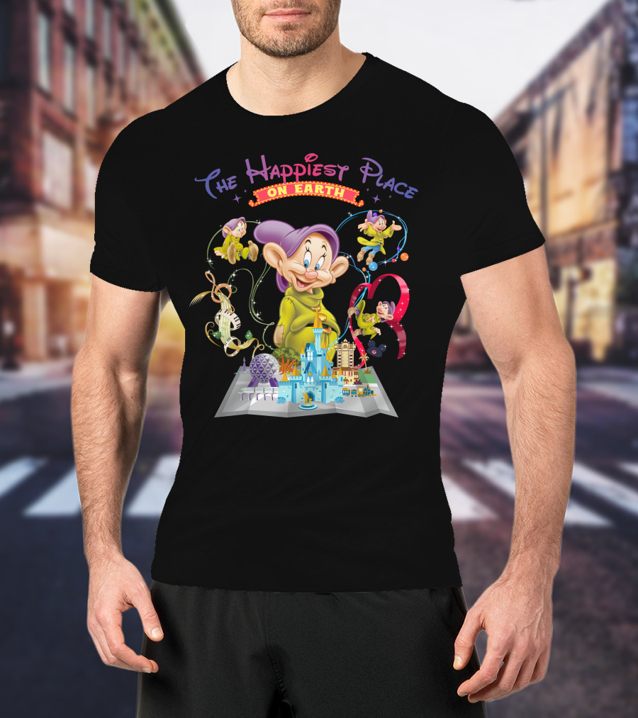 The Happiest Place On Earth Dopey Disney World Magic Kingdom Adventure T-Shirt