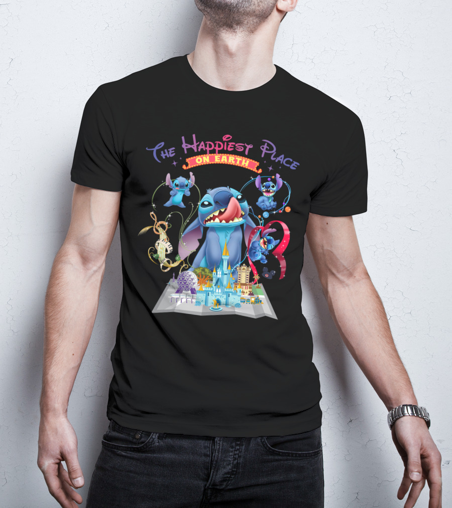 The Happiest Place On Earth Stitch Disney Parks Adventure T-Shirt