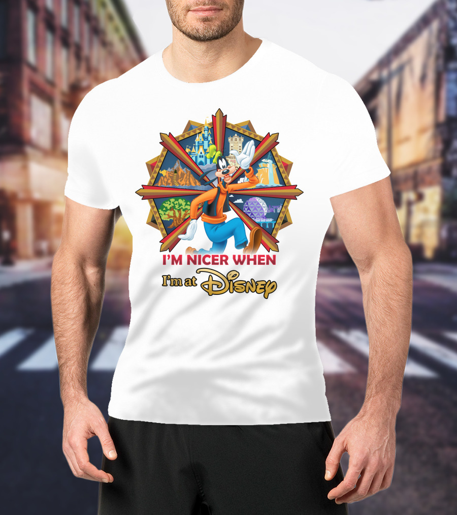 I'm Nicer When I'm At Disney Goofy T-Shirt