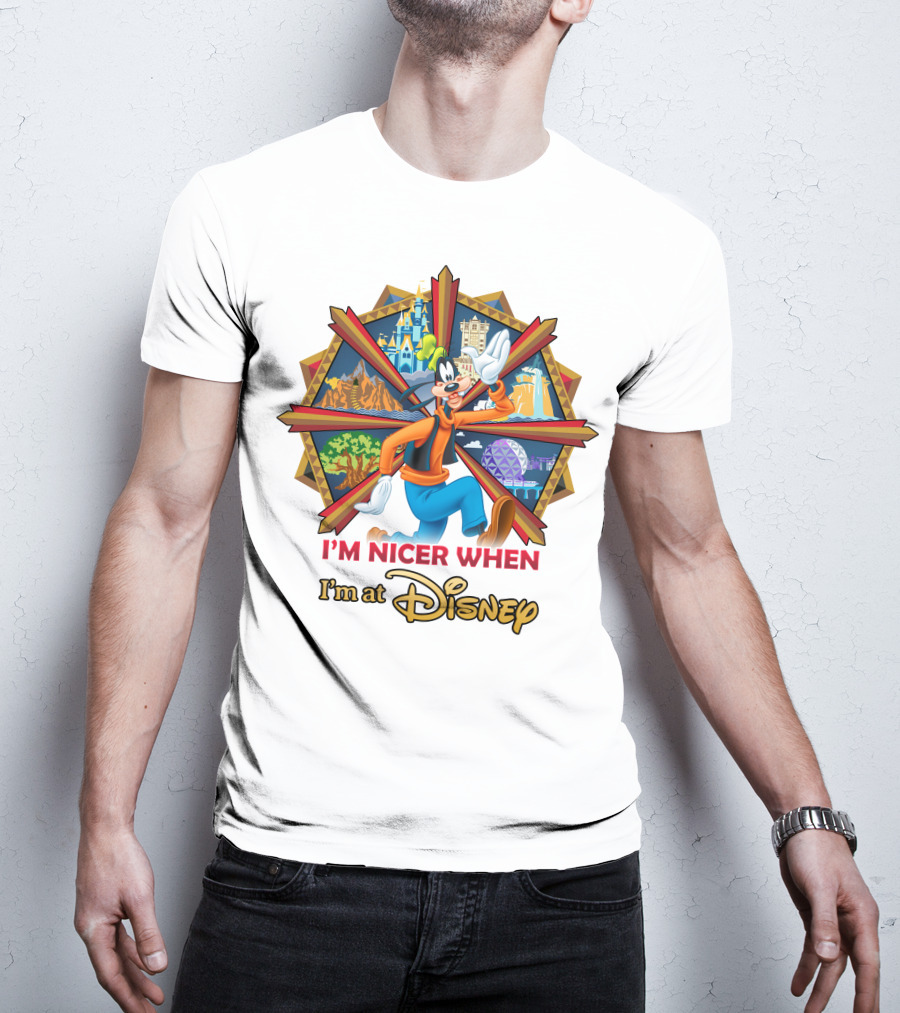 I'm Nicer When I'm At Disney Goofy T-Shirt