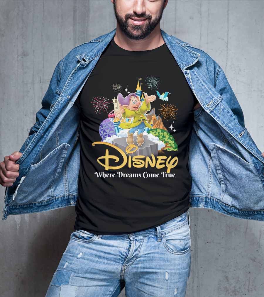 Disney Dopey Where Dreams Come True Fireworks Adventure T-Shirt