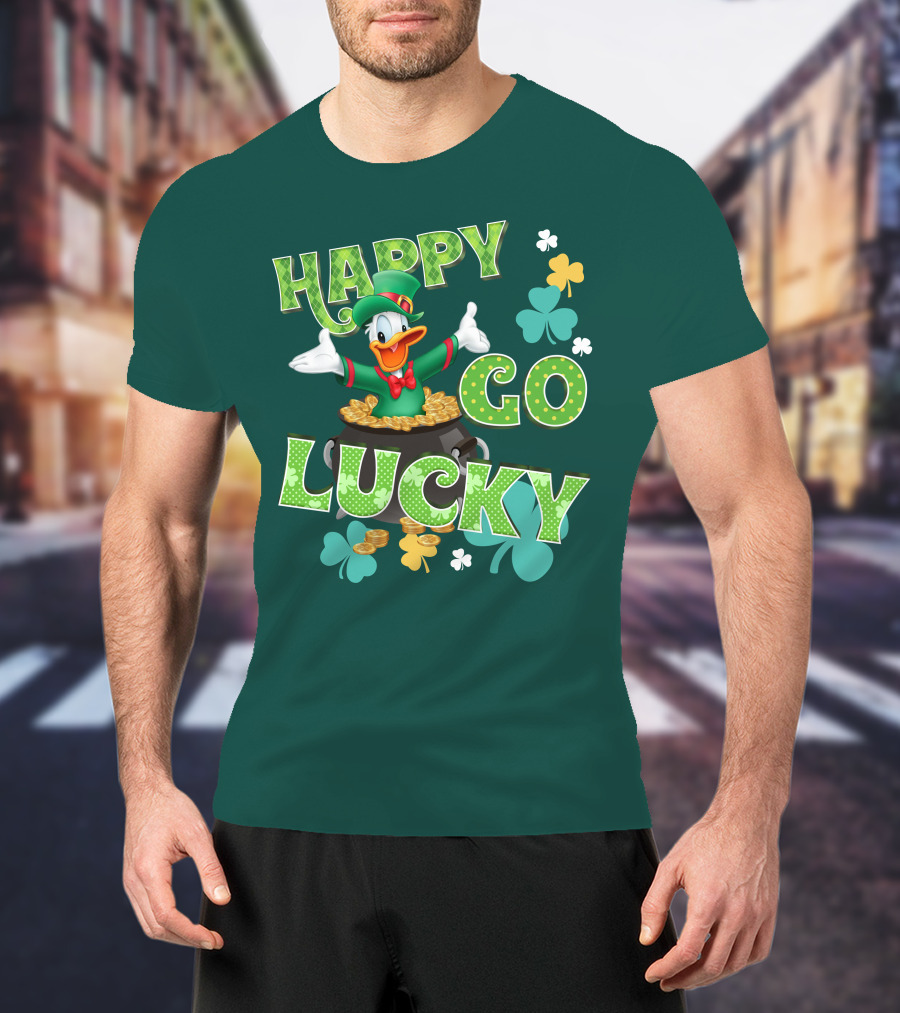 Happy Go Lucky Donald Duck St. Patrick's Day T-Shirt