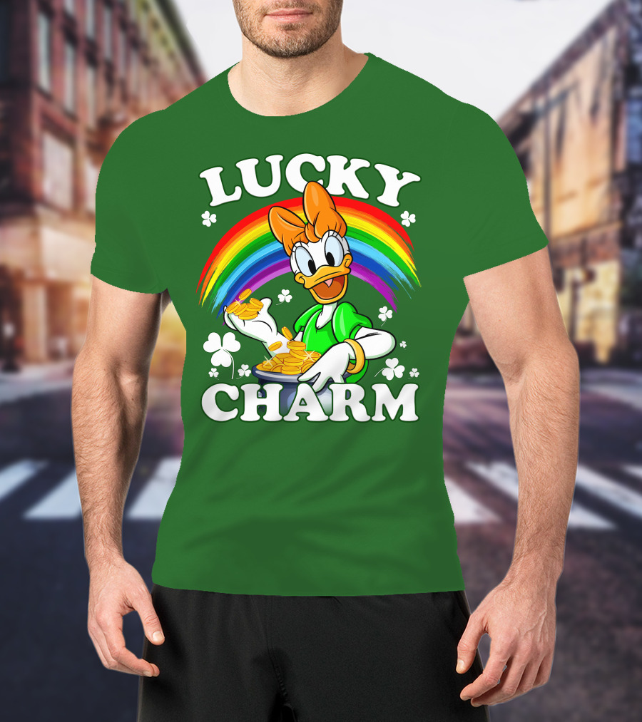 Lucky Charm Daisy Rainbow Gold Coins Shamrocks T-Shirt