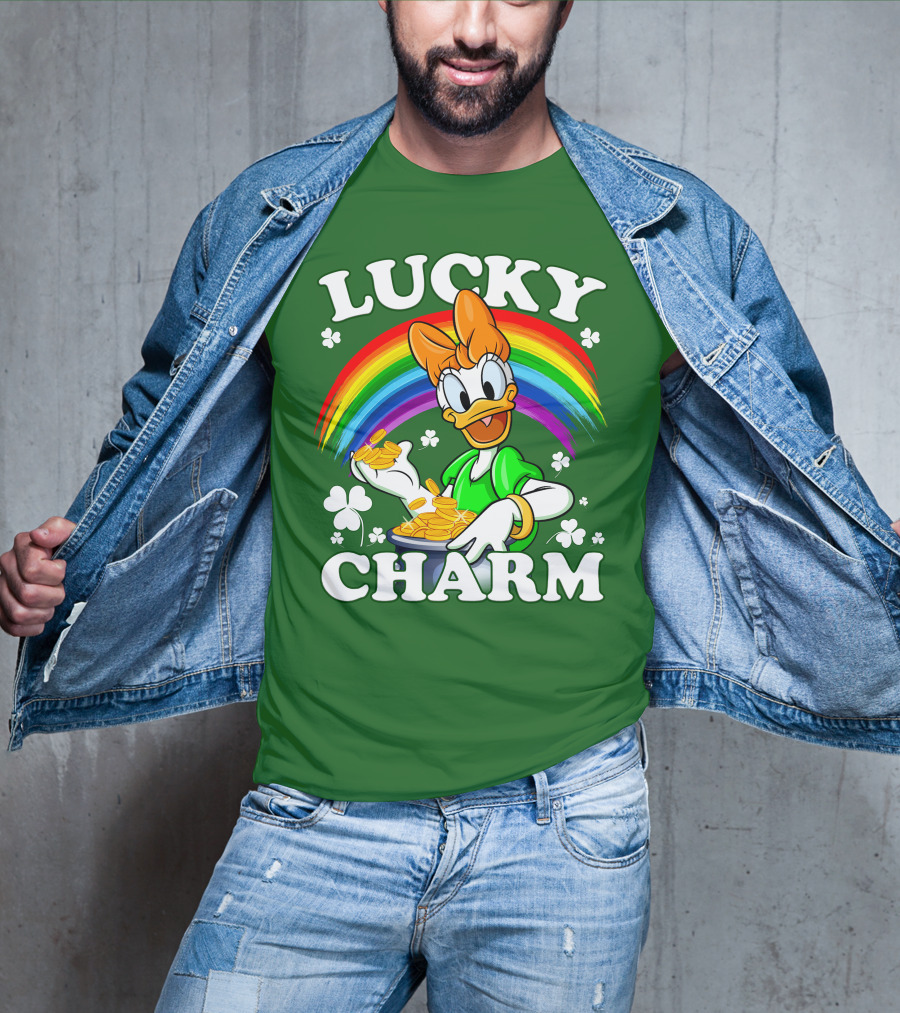 Lucky Charm Daisy Rainbow Gold Coins Shamrocks T-Shirt