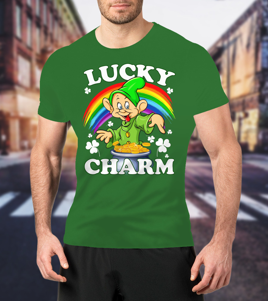 Lucky Charm Dopey Rainbow Gold Coins Shamrocks T-Shirt
