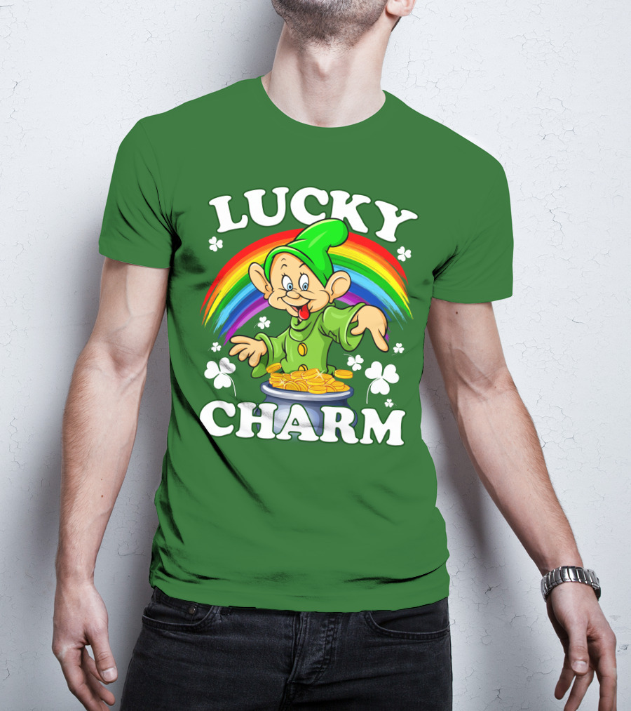 Lucky Charm Dopey Rainbow Gold Coins Shamrocks T-Shirt