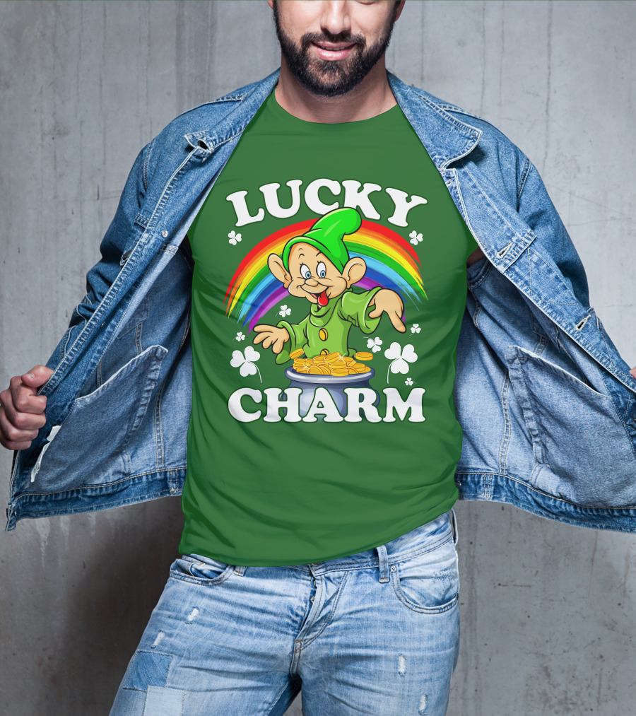 Lucky Charm Dopey Rainbow Gold Coins Shamrocks T-Shirt