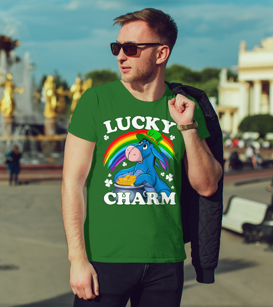 Lucky Charm Eeyore Rainbow St. Patrick's Day T-Shirt