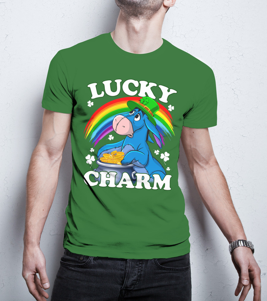 Lucky Charm Eeyore Rainbow St. Patrick's Day T-Shirt