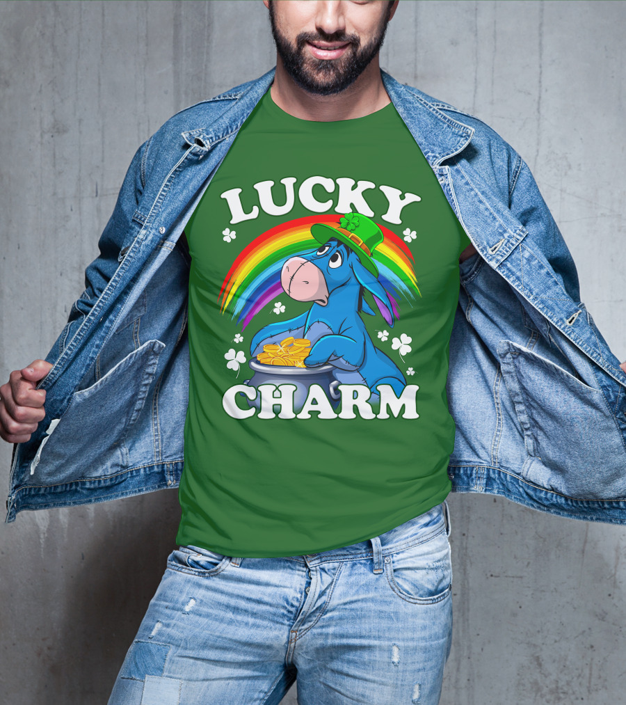 Lucky Charm Eeyore Rainbow St. Patrick's Day T-Shirt