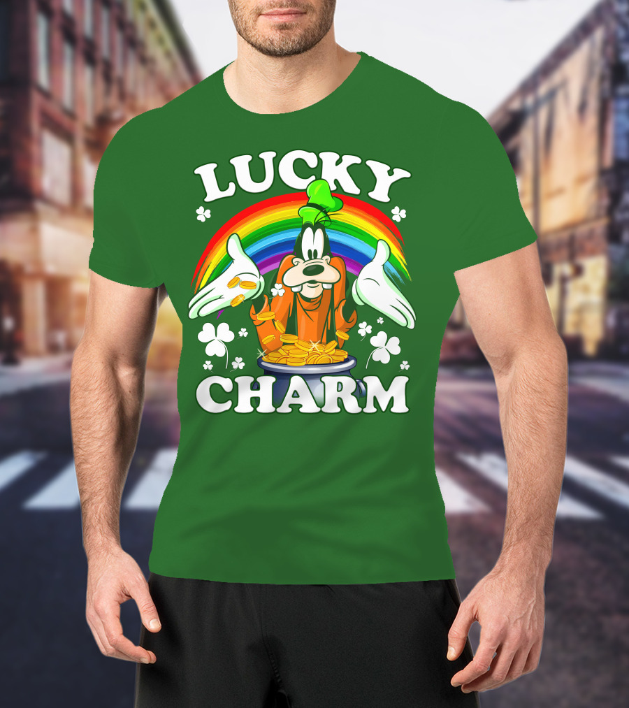 Lucky Charm Goofy Rainbow Gold Coins Shamrocks T-Shirt