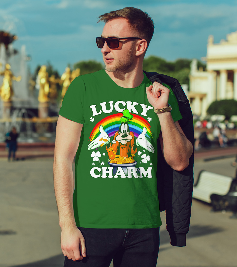 Lucky Charm Goofy Rainbow Gold Coins Shamrocks T-Shirt