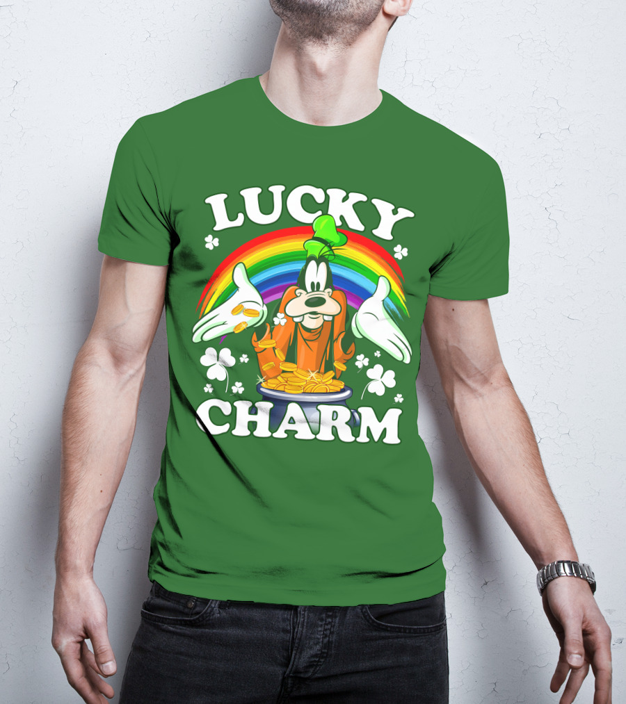 Lucky Charm Goofy Rainbow Gold Coins Shamrocks T-Shirt