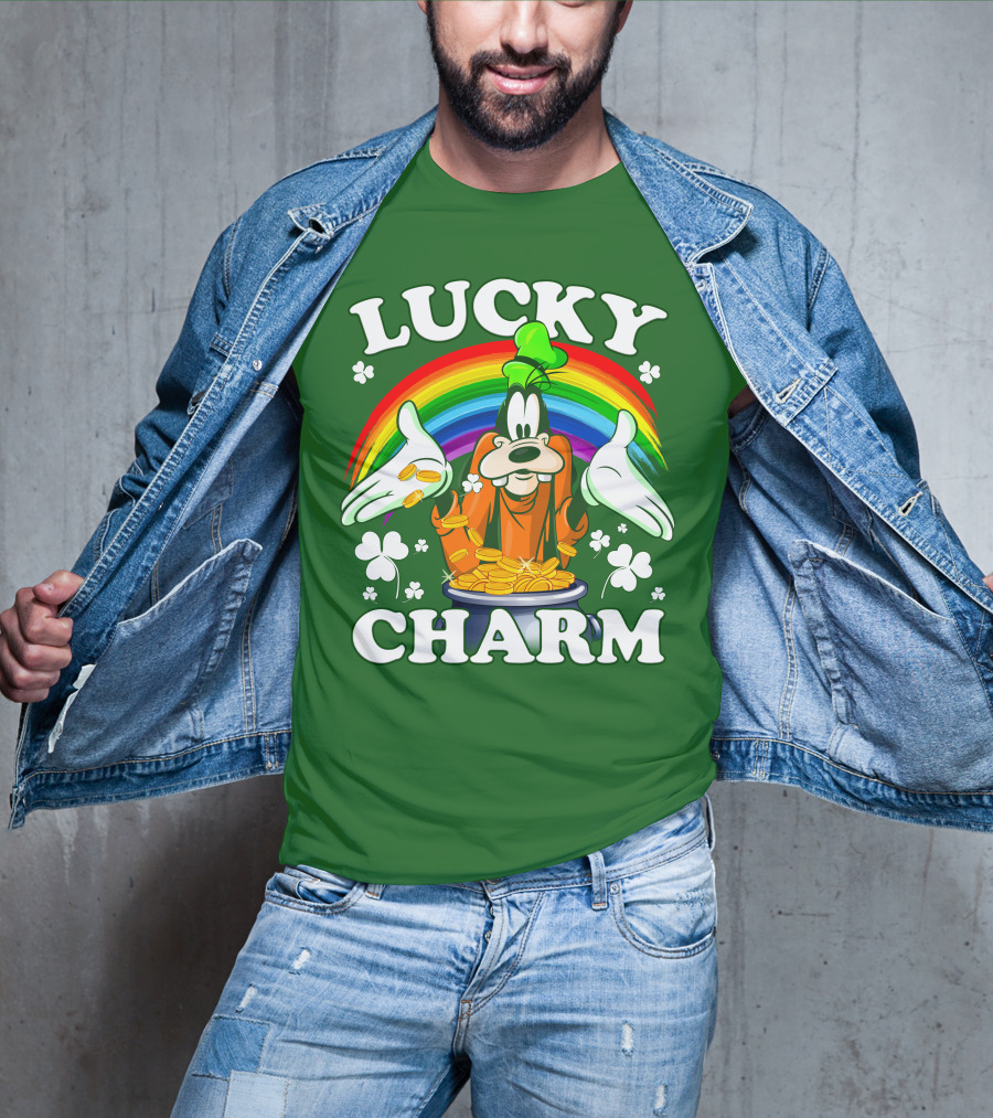 Lucky Charm Goofy Rainbow Gold Coins Shamrocks T-Shirt