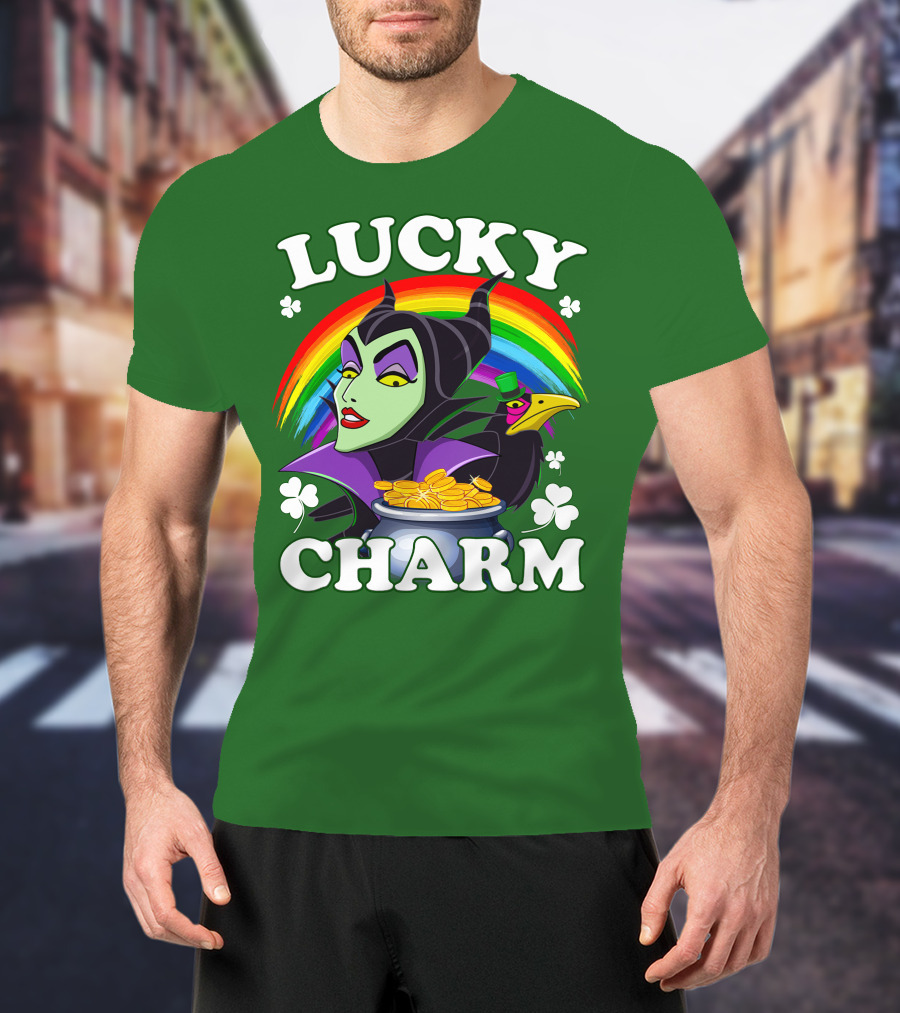 Lucky Charm Maleficent Rainbow Pot Of Gold T-Shirt