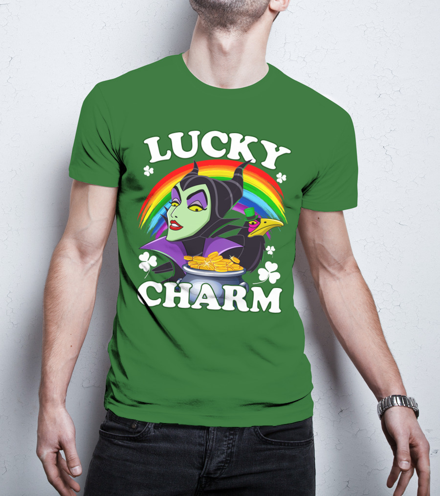 Lucky Charm Maleficent Rainbow Pot Of Gold T-Shirt
