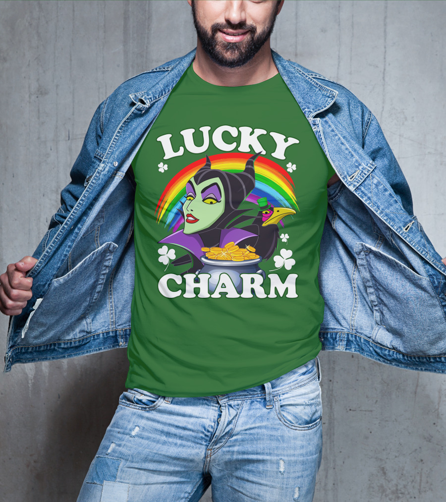Lucky Charm Maleficent Rainbow Pot Of Gold T-Shirt