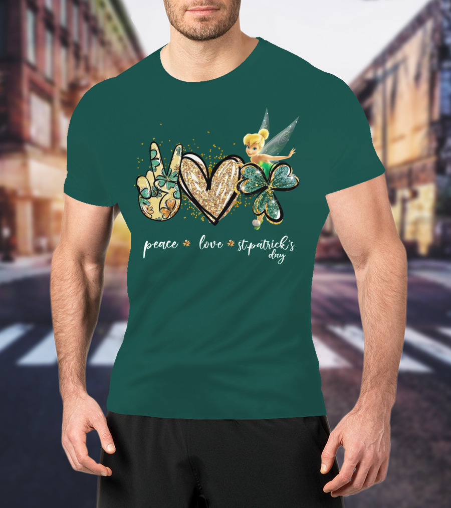Peace Love St. Patrick's Day Tinkerbell T-Shirt