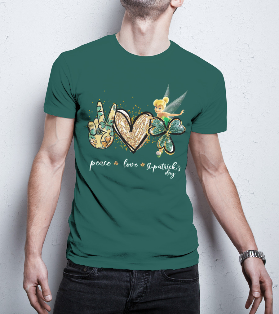 Peace Love St. Patrick's Day Tinkerbell T-Shirt