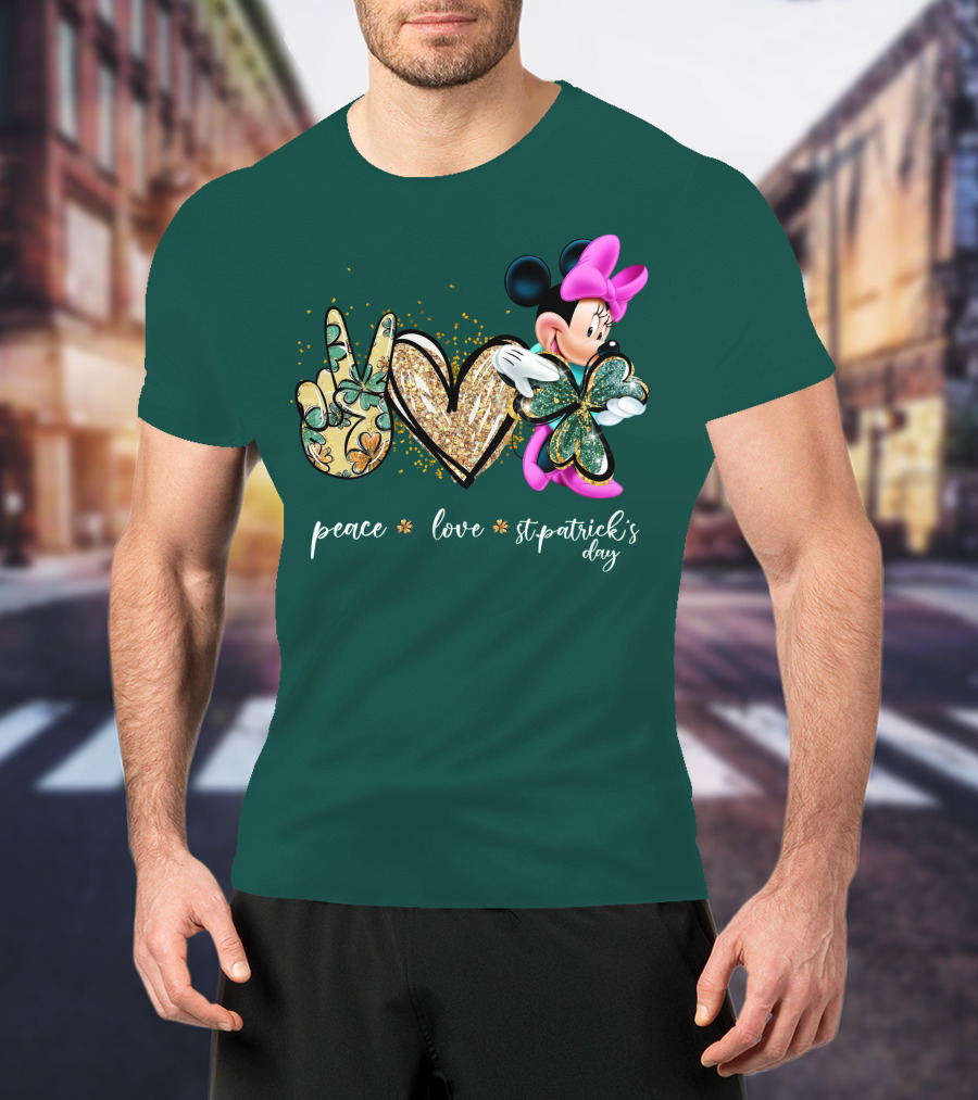 Peace Love St. Patrick's Day Minnie T-Shirt