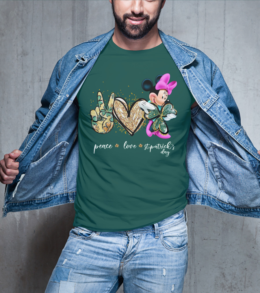 Peace Love St. Patrick's Day Minnie T-Shirt