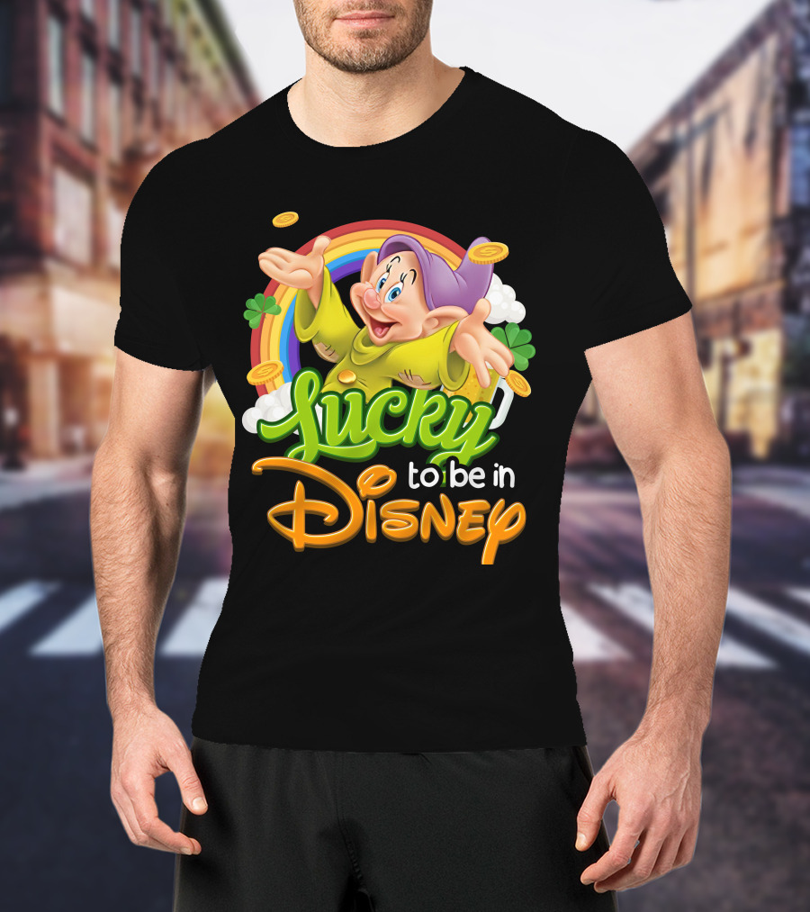 Lucky To Be In Disney Dopey Rainbow T-Shirt