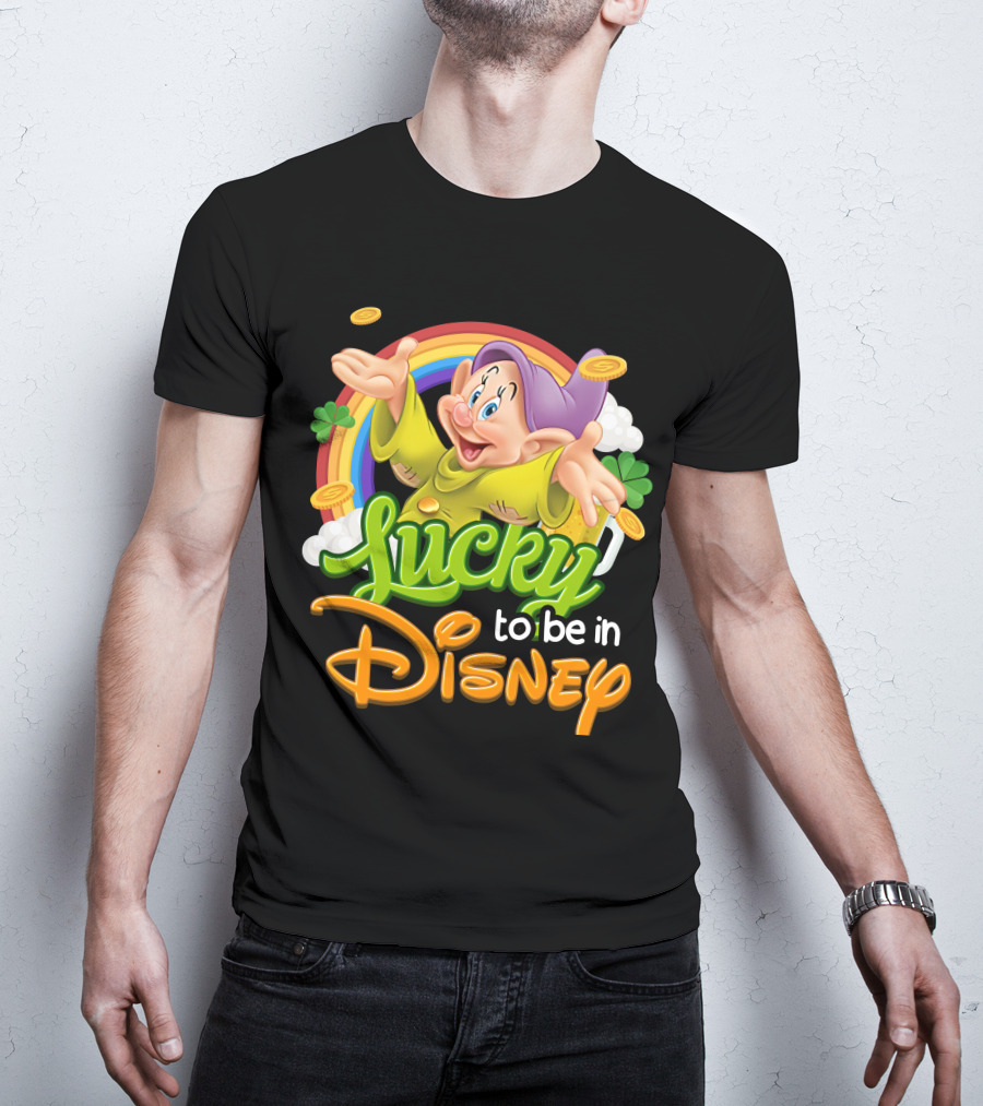 Lucky To Be In Disney Dopey Rainbow T-Shirt
