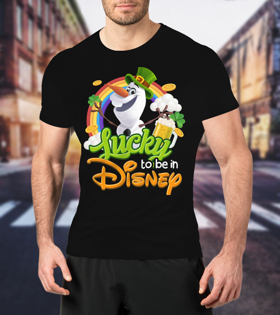 Lucky To Be In Disney Olaf St. Patrick's Day Rainbow Celebration T-Shirt