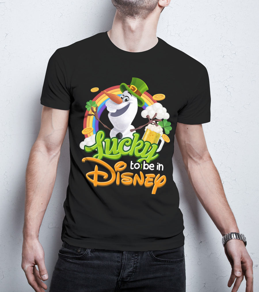 Lucky To Be In Disney Olaf St. Patrick's Day Rainbow Celebration T-Shirt