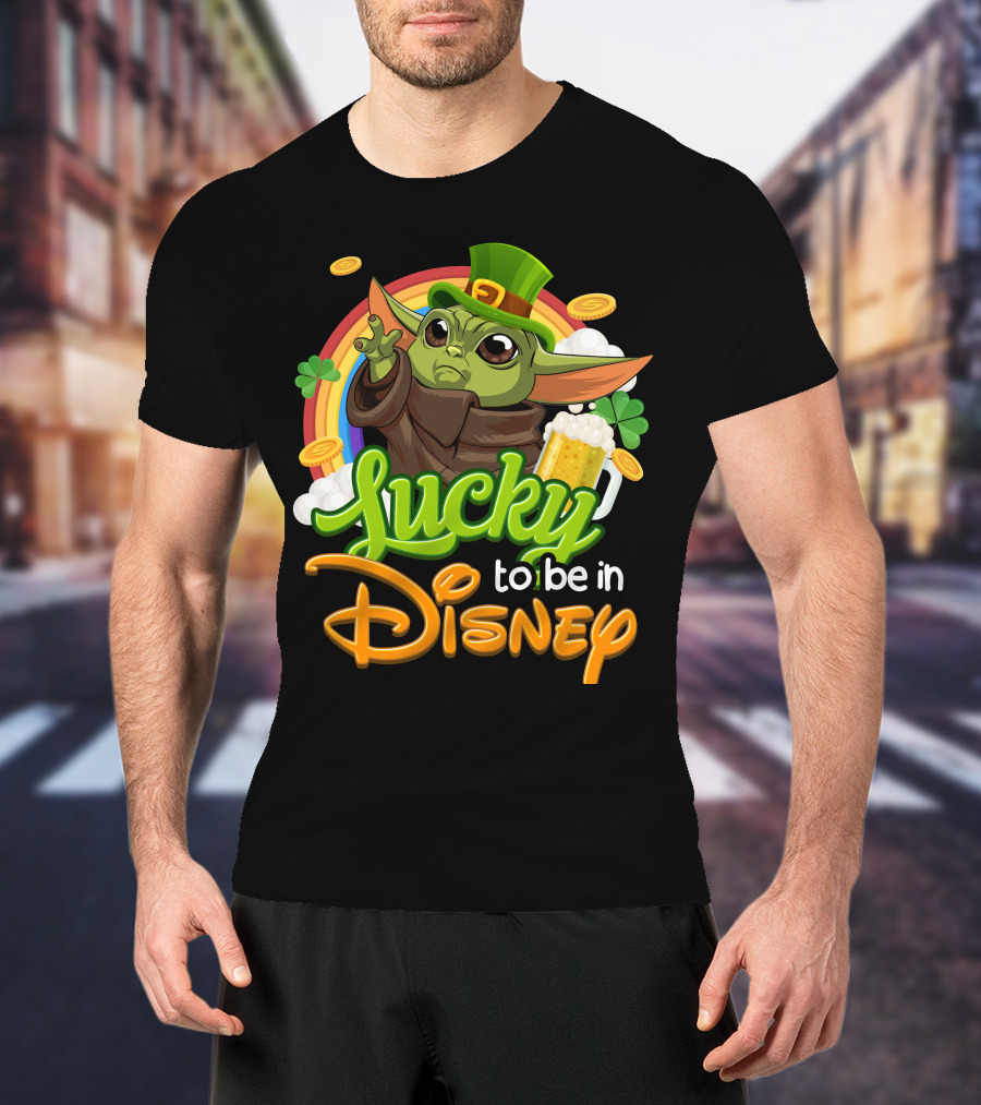 Lucky To Be In Disney Yoda St. Patrick's Day T-Shirt