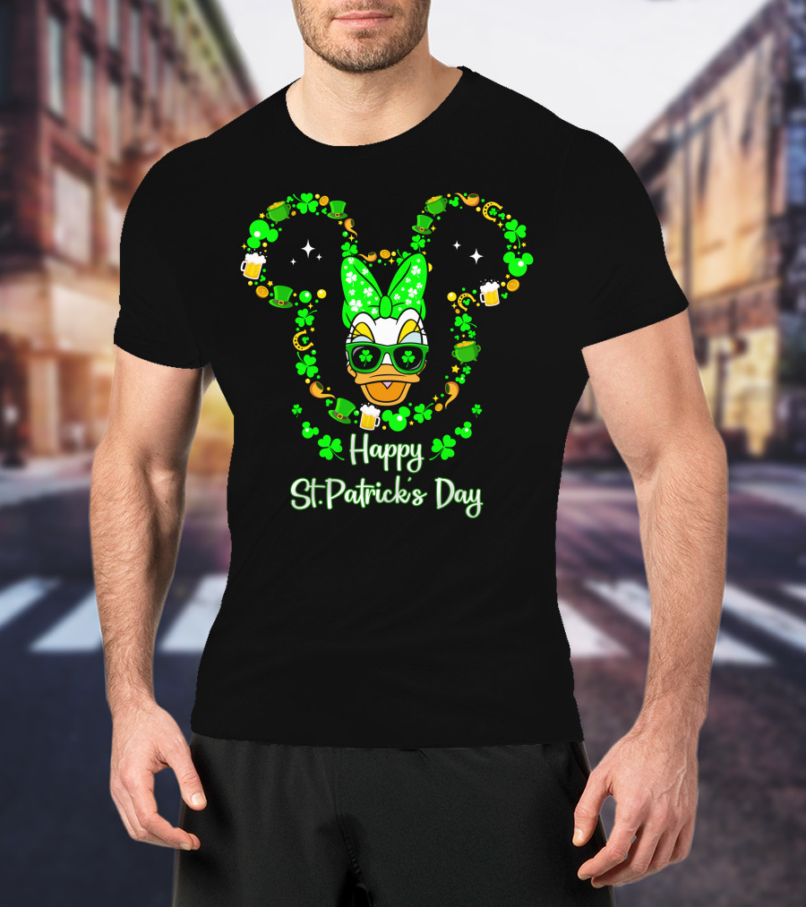 Happy St. Patrick's Day Daisy Duck Mickey Ears T-Shirt