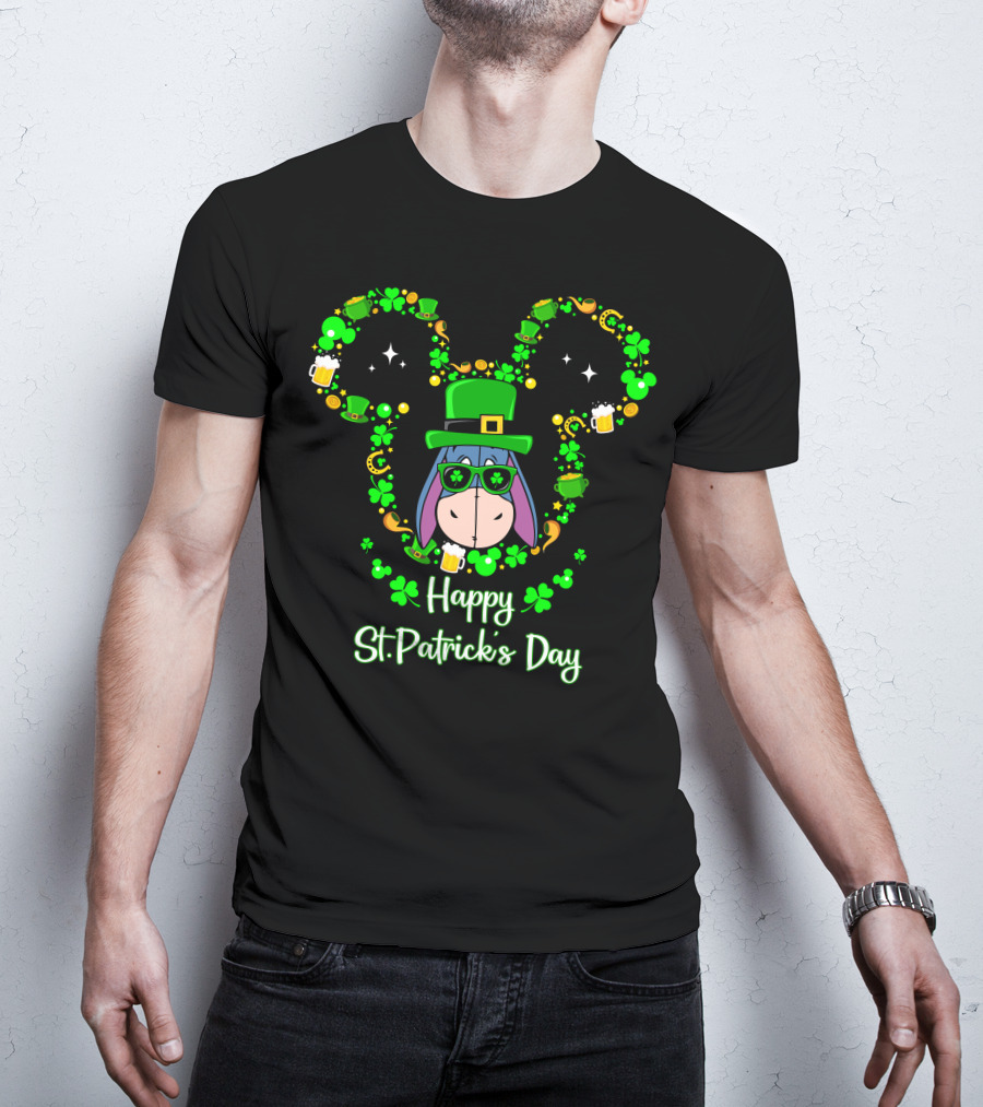 Eeyore Happy St. Patrick's Day Clover Hat T-Shirt