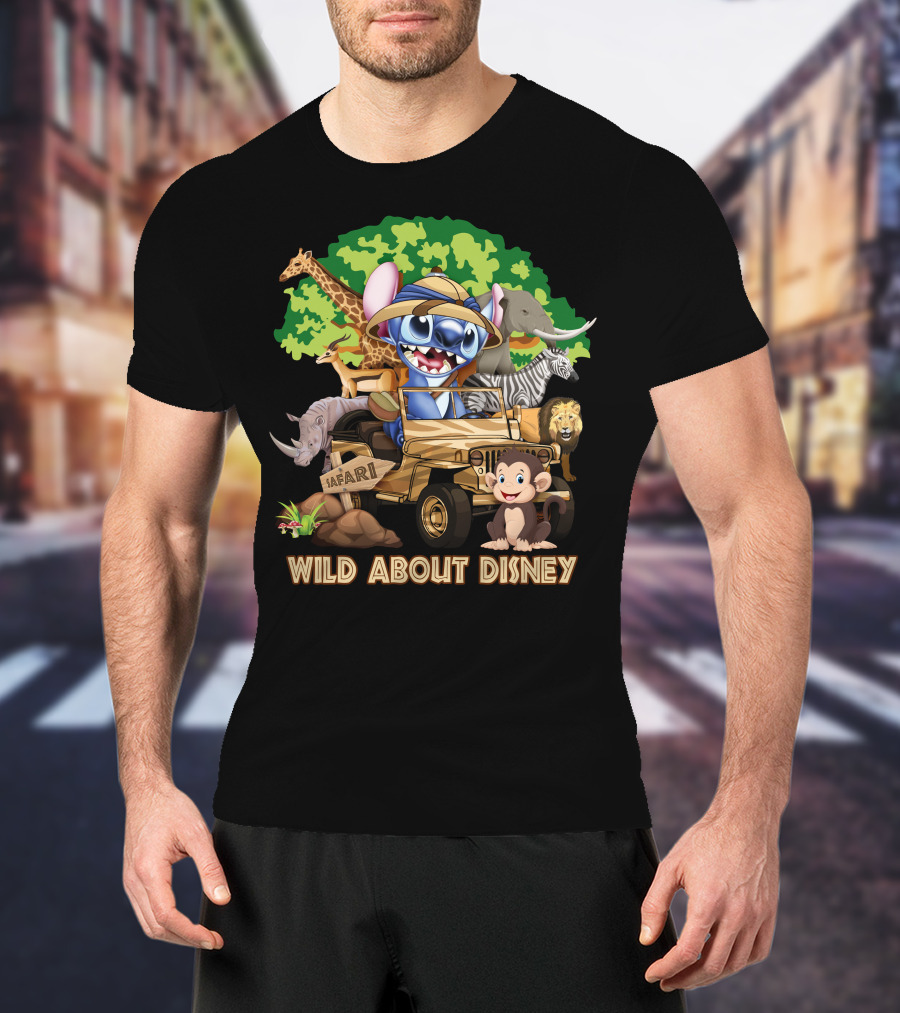 Wild About Disney Safari Stitch With Animals T-Shirt