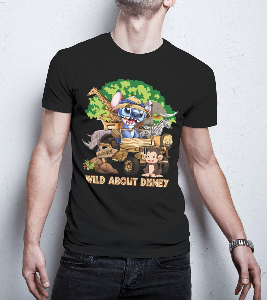 Wild About Disney Safari Stitch With Animals T-Shirt