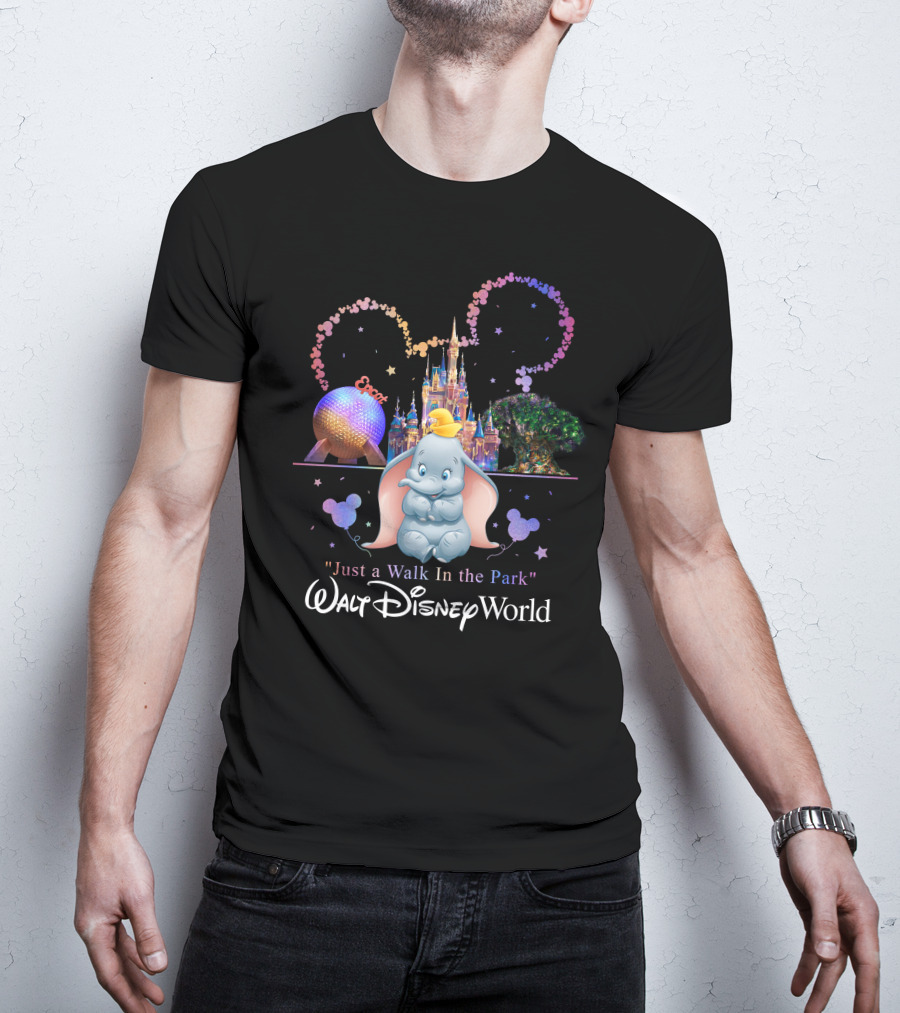 Dumbo Just A Walk In The Park Walt Disney World Epcot Magic Kingdom T-Shirt