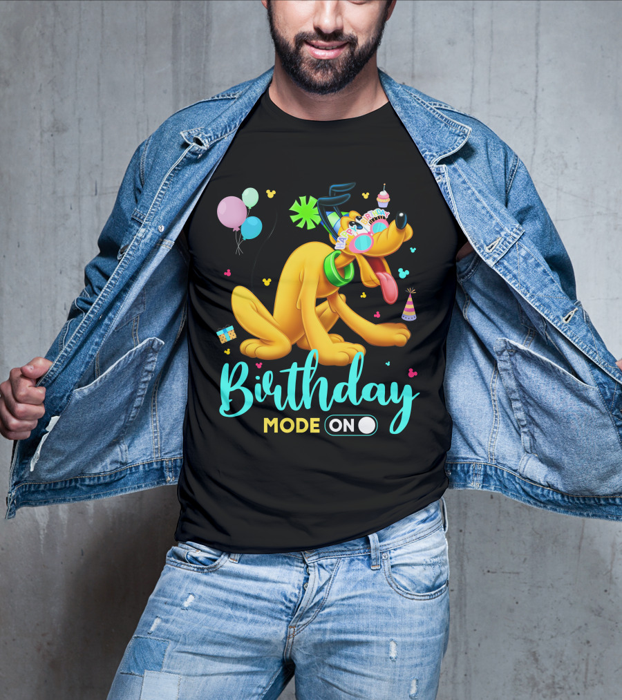 Birthday Mode On Pluto Party Celebration Balloons And Confetti T-Shirt