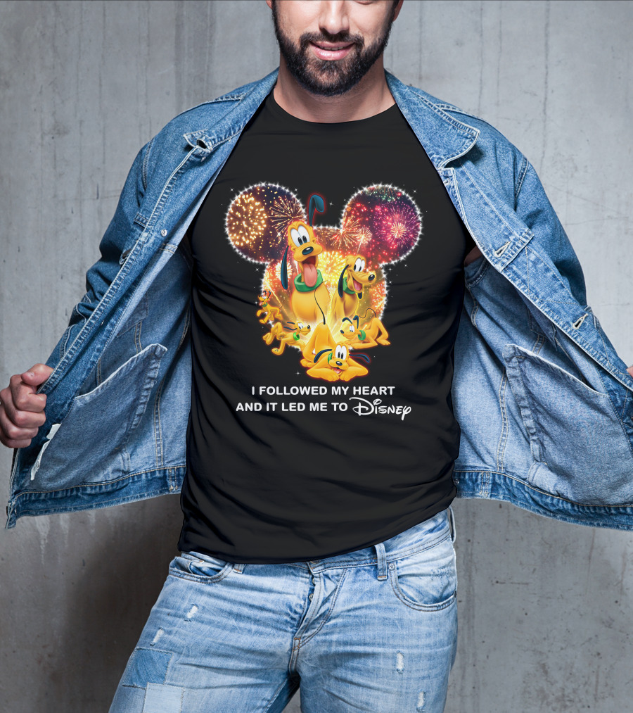 Pluto Fireworks Disney Magic I Followed My Heart T-Shirt