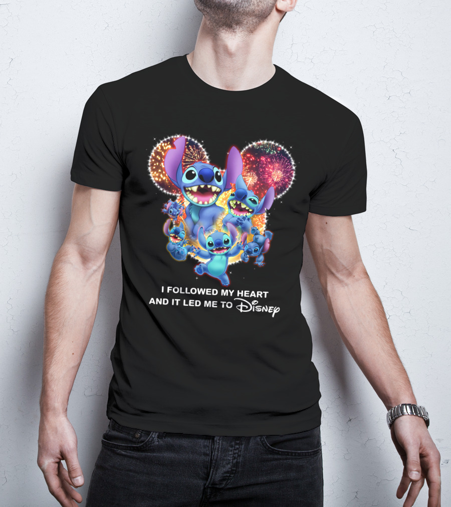 I Followed My Heart And It Led Me To Disney Stitch Fireworks Celebration T-Shirt