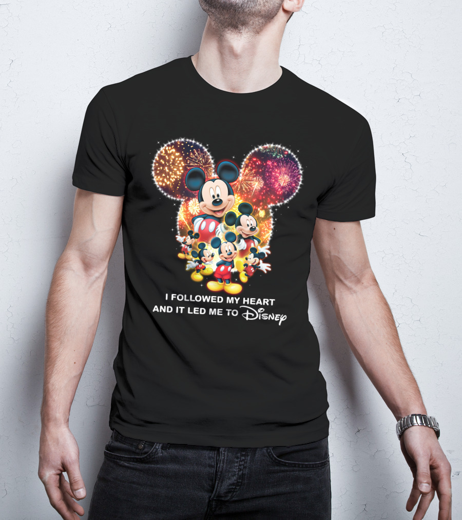 I Followed My Heart And It Led Me To Disney Mickey Mouse Fireworks Celebration T-Shirt