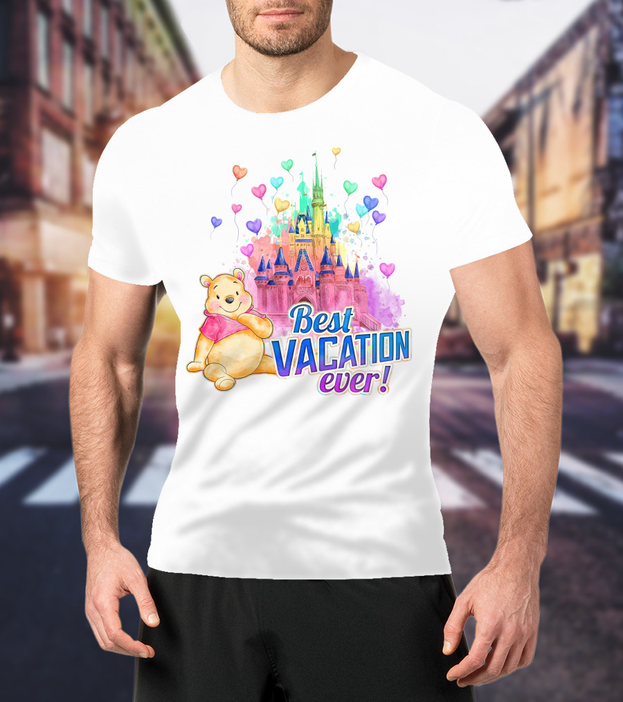 Best Vacation Ever Pooh Castle Balloons T-Shirt