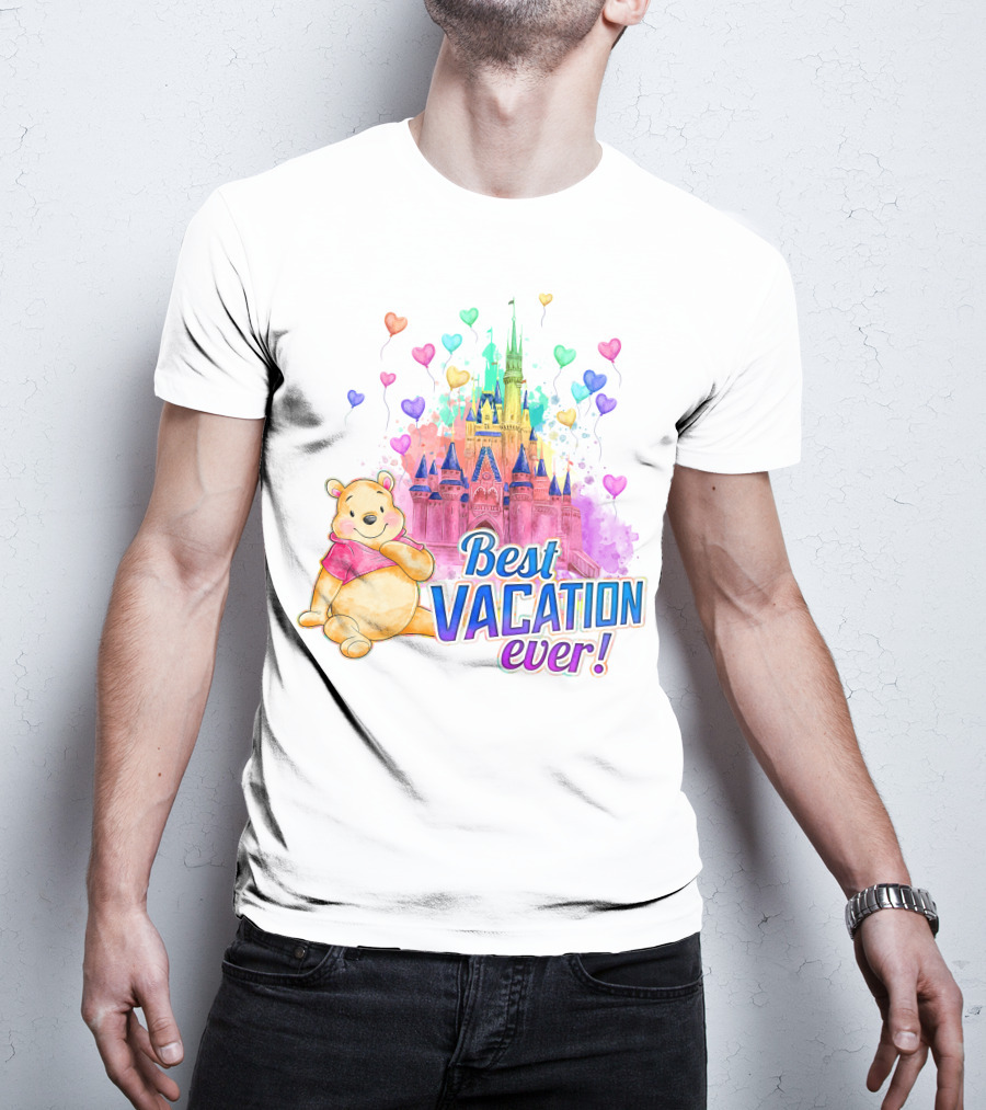 Best Vacation Ever Pooh Castle Balloons T-Shirt