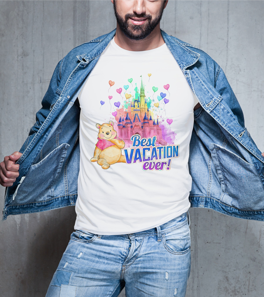 Best Vacation Ever Pooh Castle Balloons T-Shirt