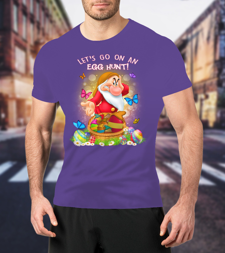 Let's Go On An Egg Hunt Grumpy Butterflies Easter Basket T-Shirt